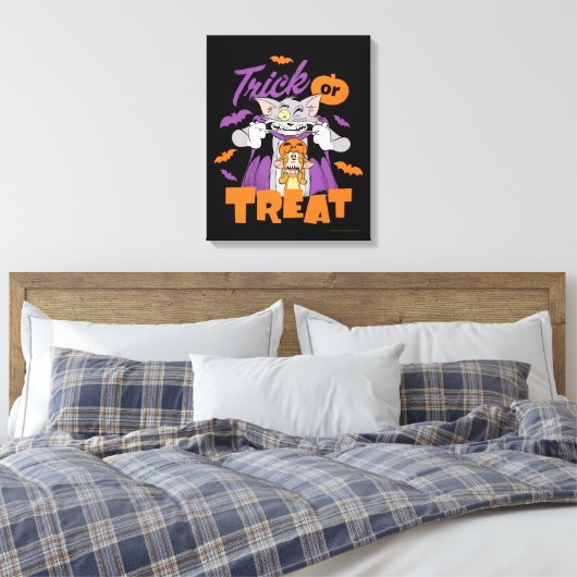 Tom & Jerry | Trick or treat Canvas Afdruk (Insitu (Slaapkamer))
