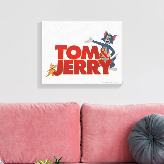 Tom & Jerry with Movie Logo Canvas Afdruk (Insitu (Woonkamer))