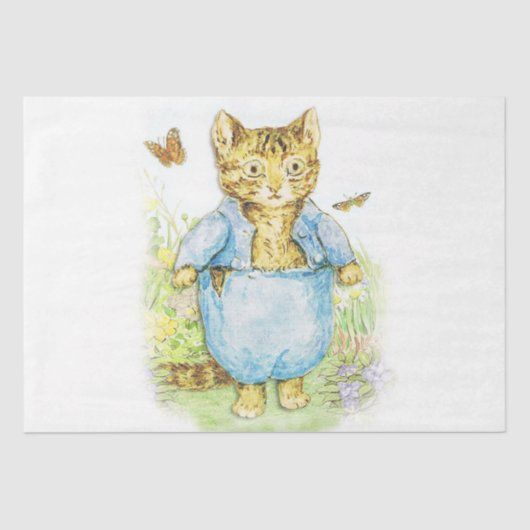 Tom Kitten in zijn blauwe pak door Beatrix Potter Tissuepapier (Voorkant)