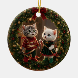Tom & Luna Gelukkig Kerstmis Persoonlijke Kerstbal Keramisch Ornament