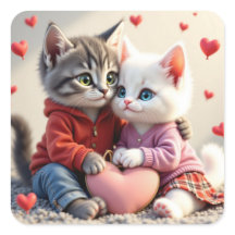Tom & Luna Valentine Sticker |  Cat Stickers