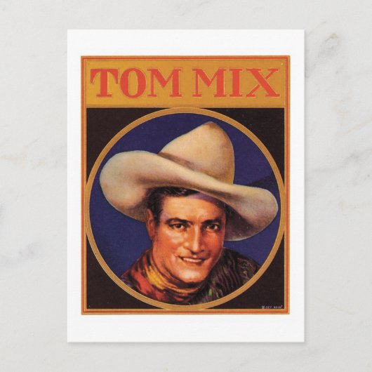  Tom Mix Cowboy Cigar Label Briefkaart (Voorkant)