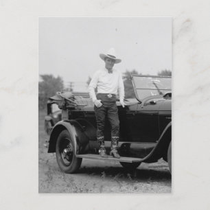 Tom Mix met auto, 21-05-1925 Briefkaart