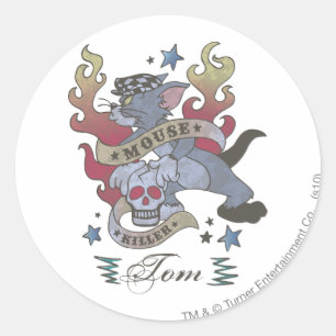 Tom Mouse Killer Tattoo 2 Ronde Sticker