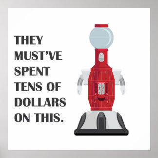 Tom Servo Bot over stad Poster