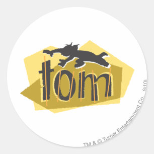 Tom Silhouette Logo Ronde Sticker