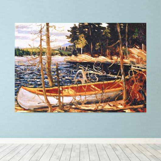 Tom Thomson - De Canoe Canvas print (Insitu (Houten vloer))