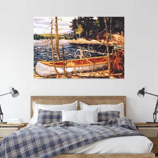 Tom Thomson - De Canoe Canvas print (Insitu (Slaapkamer))