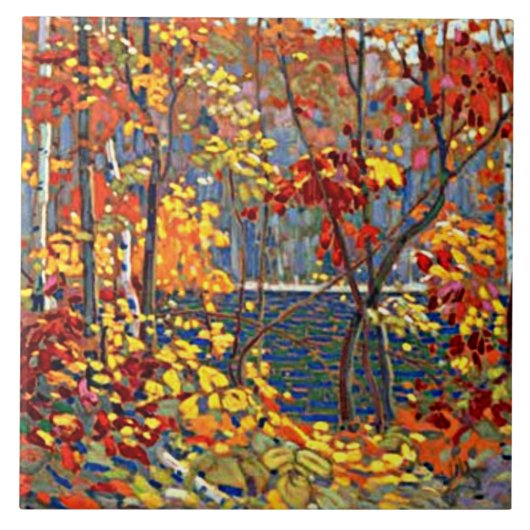 Tom Thomson - De Pool, beroemd schilderij, Tegeltje (Voorkant)