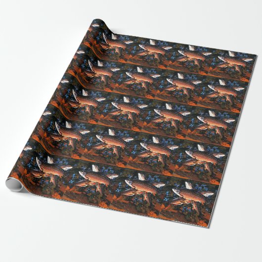 Tom Thomson - Drie forel Cadeaupapier (Uitgerold)