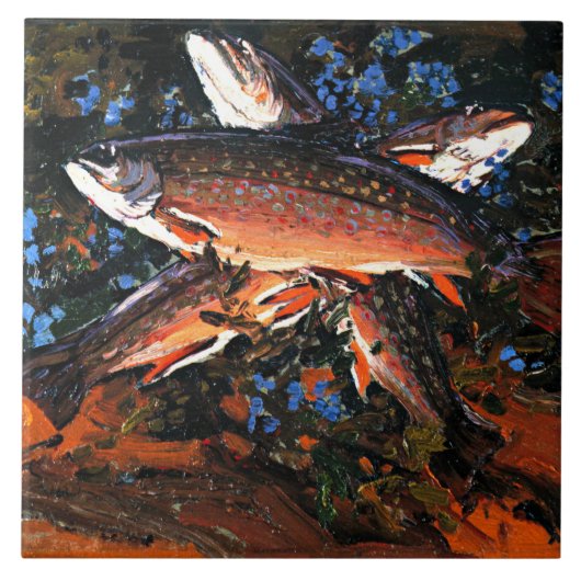 Tom Thomson - Drie forel Tegeltje (Voorkant)