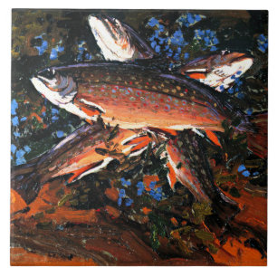 Tom Thomson - Drie Forellen Tegeltje