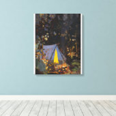 Tom Thomson - Kampvuur 1916 Canvas Afdruk (Insitu (Houten vloer))