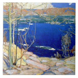 Tom Thomson - Spring Ice, populair schilderij, Tegeltje