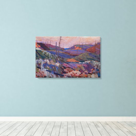 Tom Thomson - Vuur geveegd heuvels 1915 Canvas Afdruk (Insitu (Houten vloer))