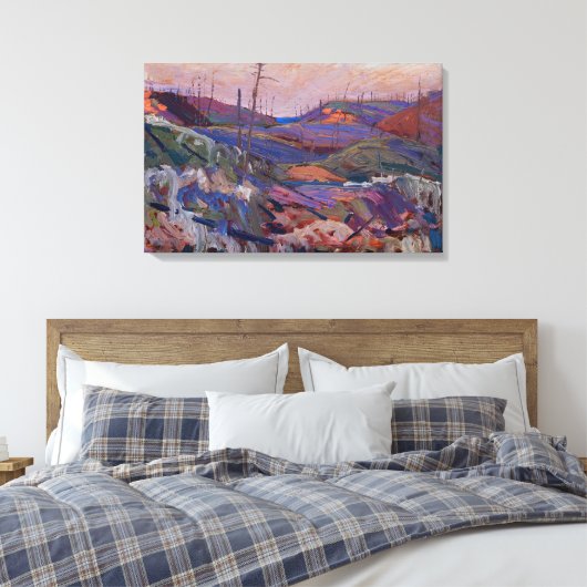 Tom Thomson - Vuur geveegd heuvels 1915 Canvas Afdruk (Insitu (Slaapkamer))