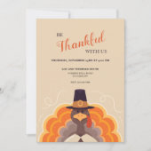 Tom Turkey Thanksgiving Invitation Kaart (Voorkant)