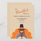 Tom Turkey Thanksgiving Invitation Kaart (Voorkant / Achterkant)