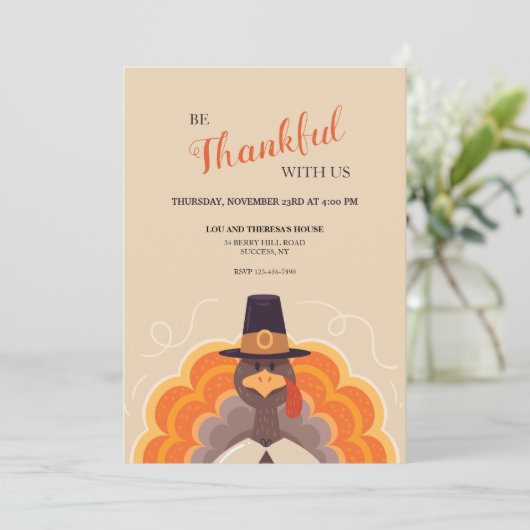 Tom Turquie Thanksgiving Invitation (Debout devant)