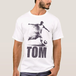 Tom Voetbal Jongens Gepersonaliseerde Voornaam Tom T-shirt