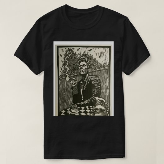Tom wacht op het roken van een sigarette Graphite  T-shirt (Design voorkant)