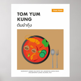 Tom Yum Kung, Spicy Thais Eten Reis Kunst Poster