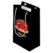 Toma-tenen Funny Tomato met Toes Pun Dark BG Klein Cadeauzakje (Voorkant Gekanteld)