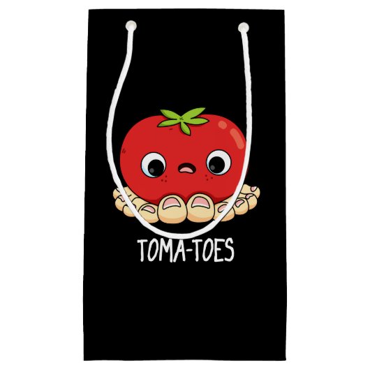 Toma-tenen Funny Tomato met Toes Pun Dark BG Klein Cadeauzakje (Voorkant)