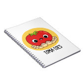 Toma-toes Grappige Tomaat Met Tenen Woordgrap  Notitieboek (Rechterzijde)