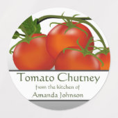 Tomaat Chutney Canning Cirkel Labels (Design 2)