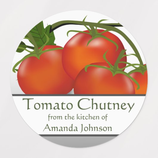 Tomaat Chutney Canning Cirkel Labels (Design 2)