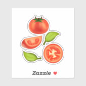 Tomaat en Oreganobladeren Sticker (Vel)