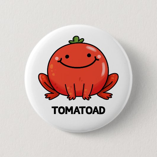 Tomaat Grappige Tomaat Toad Pun Ronde Button 5,7 Cm (Voorkant)