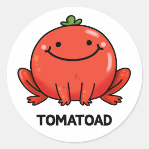 Tomaat Grappige Tomaat Toad Pun Ronde Sticker