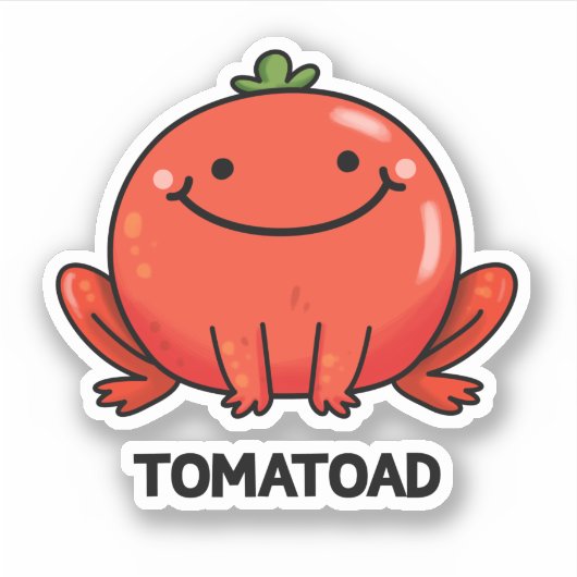 Tomaat Grappige Tomaat Toad Pun Sticker (Voorkant)