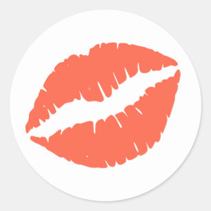 Tomaat Lippenstift Afdruk Ronde Sticker
