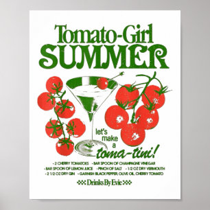 Tomaat Meisje Zomer Tomaat Vers Fruit Trendy Esthe Poster