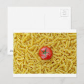 Tomaat met fusilli pasta briefkaart (Voorkant / Achterkant)