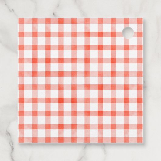 Tomaat Relish met tomaat en geruit patroon Bedankjes Labels (Achterkant)