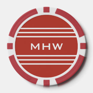 Tomaat Rode Strepen aangepaste monogram poker chip