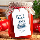 Tomaat salsa aangepaste kleuren cadeaulabel