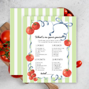 Tomaat - Wat zit er in je tas baby shower spel