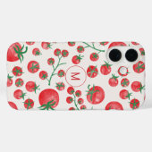 Tomaat Waterverf Mediterraan Monogram Initiaal Case-Mate iPhone Case (Achterkant (horizontaal))