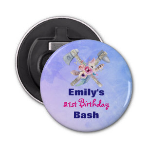 Tomahawk 21st Birthday Bash Favor Button Flesopener