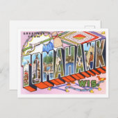 Tomahawk, Wisconsin Big Letters Briefkaart (Voorkant / Achterkant)