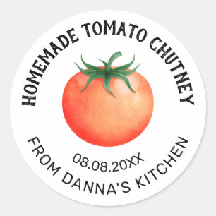 Tomat Chutney conserve label met rode tomaat