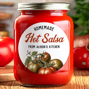 Tomat Hot Salsa Inblikken label