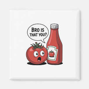 Tomat Ketchup Bro Is Dat Jij Eten Pun Thanksgiving Magneet