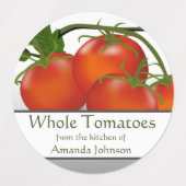 Tomate entier Tomates Canning Circle Étiquettes al (Design 2)
