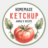 Tomate Ketchup Cantine étiquette aquarelle tomate (Devant)